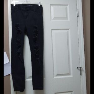 Torrid black destressed jeans